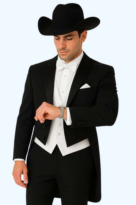 Western Suit - Trajes Para Hombres - Cowboy Formal Attires - Trajes De Novio - Black