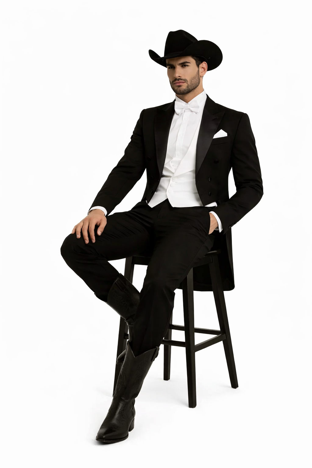 Western Suit - Trajes Para Hombres - Cowboy Formal Attires - Trajes De Novio - Black