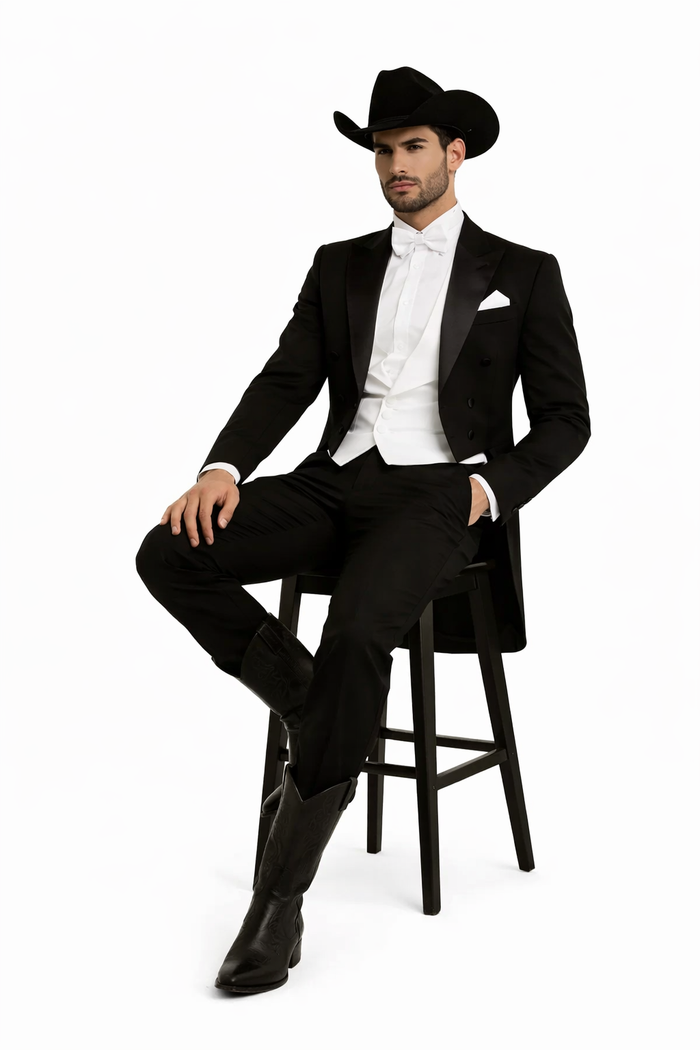 Western Suit - Trajes Para Hombres - Cowboy Formal Attires - Trajes De Novio - Black