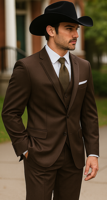 Western Suit - Trajes Para Hombres - Cowboy Formal Attire - Trajes De Novio - Chocolate