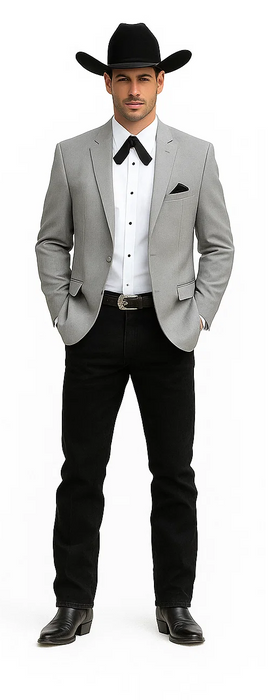 Western Suits For Grey Wedding - Western Tuxedo