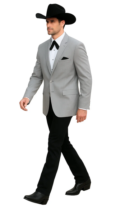Western Suits For Grey Wedding - Western Tuxedo