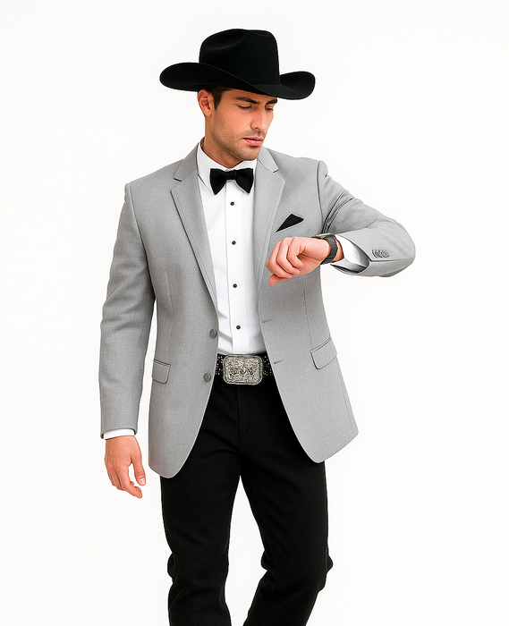 Western Suits For Grey Wedding - Western Tuxedo - Traje Para Hombre