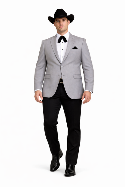 Western Suits For Grey Wedding - Western Tuxedo - Traje Para Hombre