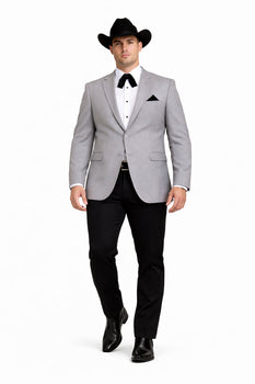 Western Suits For Grey Wedding - Western Tuxedo - Traje Para Hombre