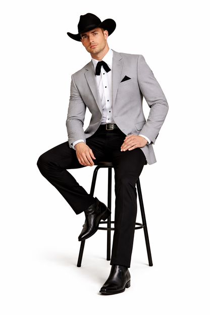 Western Suits For Grey Wedding - Western Tuxedo - Traje Para Hombre