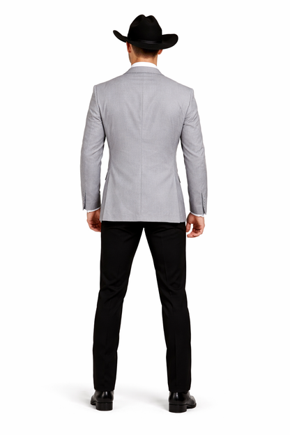 Western Suits For Grey Wedding - Western Tuxedo - Traje Para Hombre