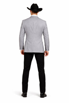 Western Suits For Grey Wedding - Western Tuxedo - Traje Para Hombre