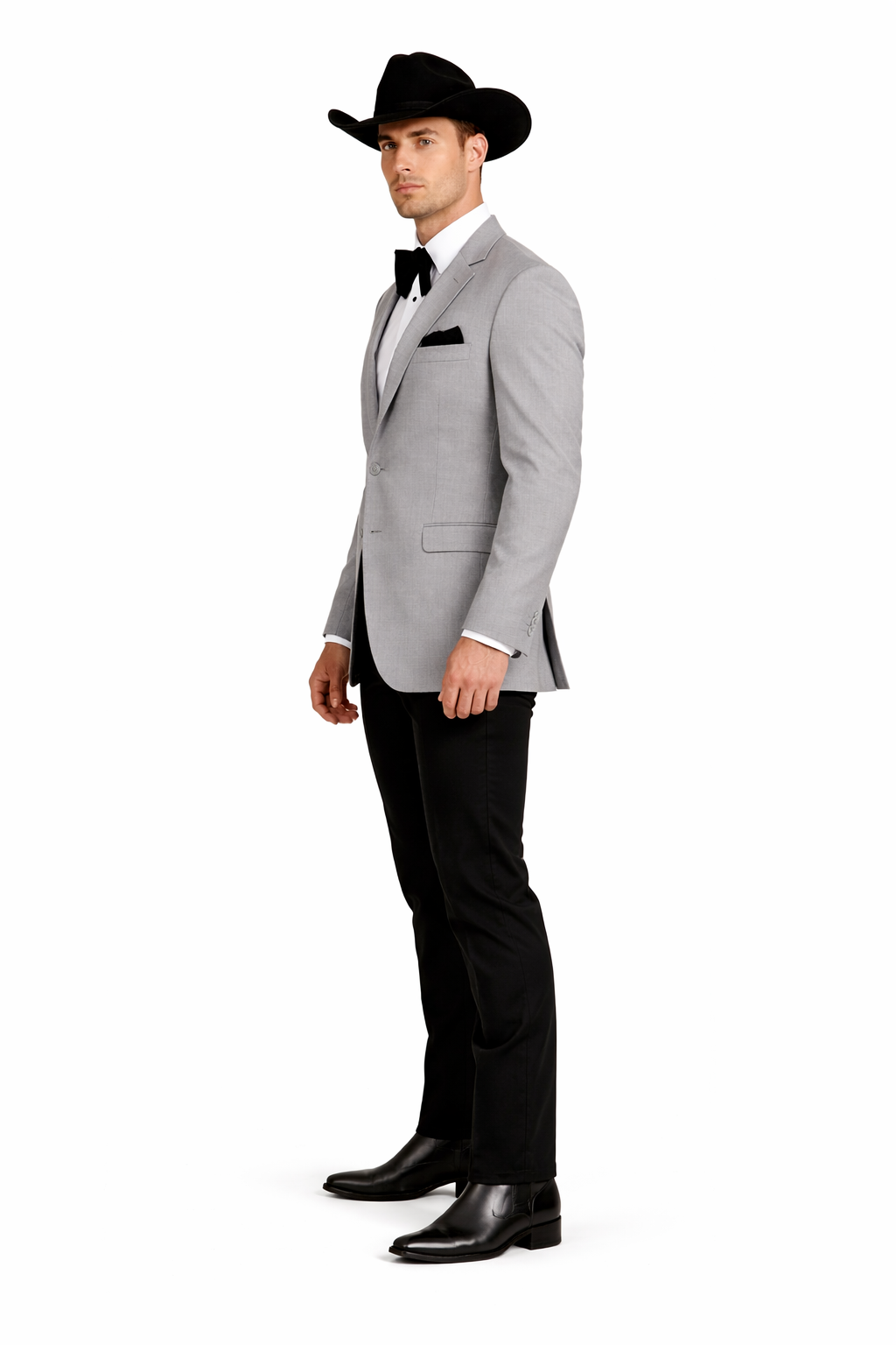 Western Suits For Grey Wedding - Western Tuxedo - Traje Para Hombre