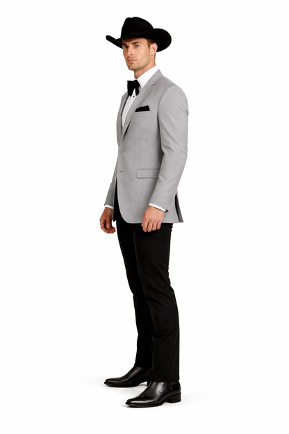 Western Suits For Grey Wedding - Western Tuxedo - Traje Para Hombre