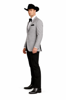Western Suits For Grey Wedding - Western Tuxedo - Traje Para Hombre