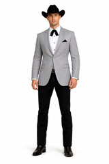 Western Suits For Grey Wedding - Western Tuxedo - Traje Para Hombre
