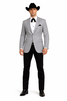 Western Suits For Grey Wedding - Western Tuxedo - Traje Para Hombre