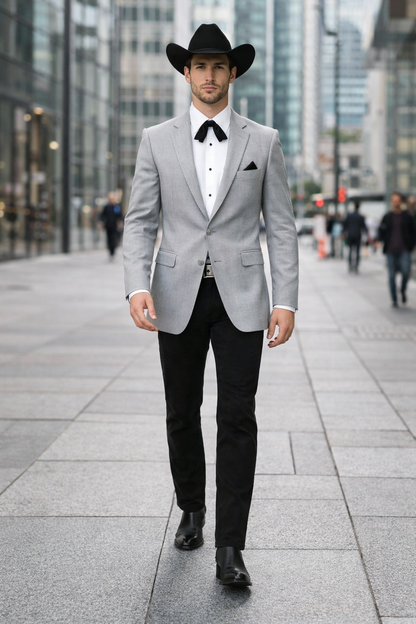 Western Suits For Wedding - Traje Para Hombre - Western Tuxedo - Cowboy Tuxedo Grey