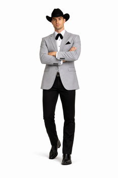 Western Suits For Grey Wedding - Western Tuxedo - Traje Para Hombre