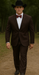 Western Suits For Wedding - Cowboy Suit With Trim Collar - Slim Fit Cut -  Brown Fitted Pants