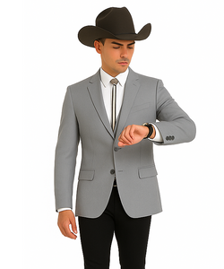 Western Suits For Wedding - Grey Western Tuxedo - Traje Para Hombre