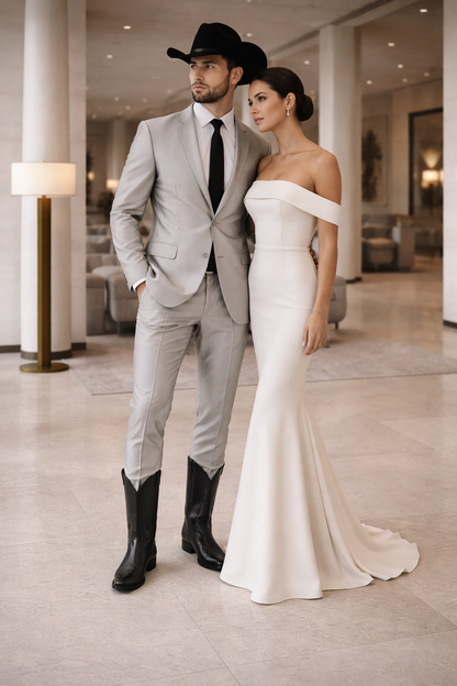 Western Suits For Wedding - Slim Fit Western Tuxedo - Traje Para Hombre