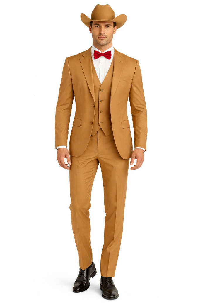 Tan Cowboy Wedding Suit for Every Occasion Modern Fit