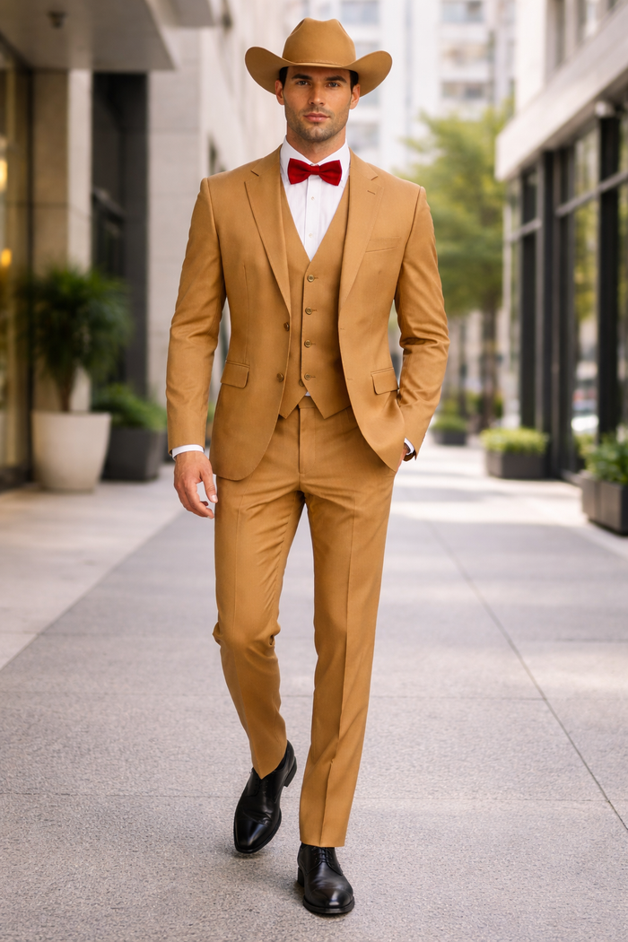Tan Cowboy Wedding Suit for Every Occasion Modern Fit