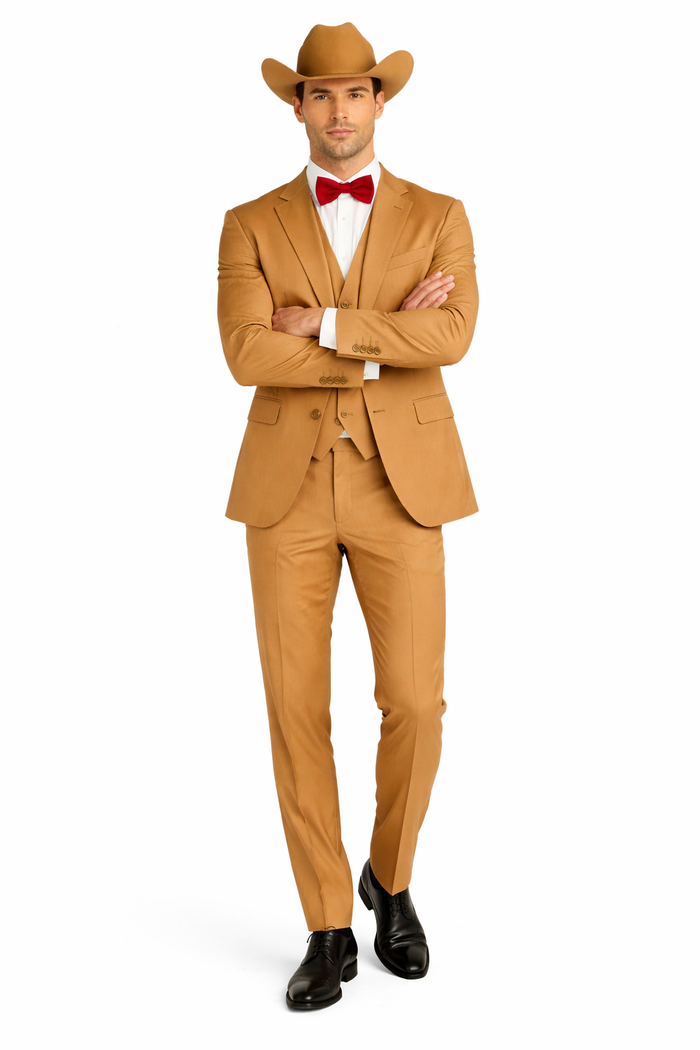 Tan Cowboy Wedding Suit for Every Occasion Modern Fit