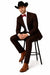 Western Suits For Wedding - Traje Para Hombre - Cowboy Suit With Trim Collar - Slim Fit Cut -  Brown Fitted Pants