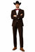 Western Suits For Wedding - Traje Para Hombre - Cowboy Suit With Trim Collar - Slim Fit Cut -  Brown Fitted Pants