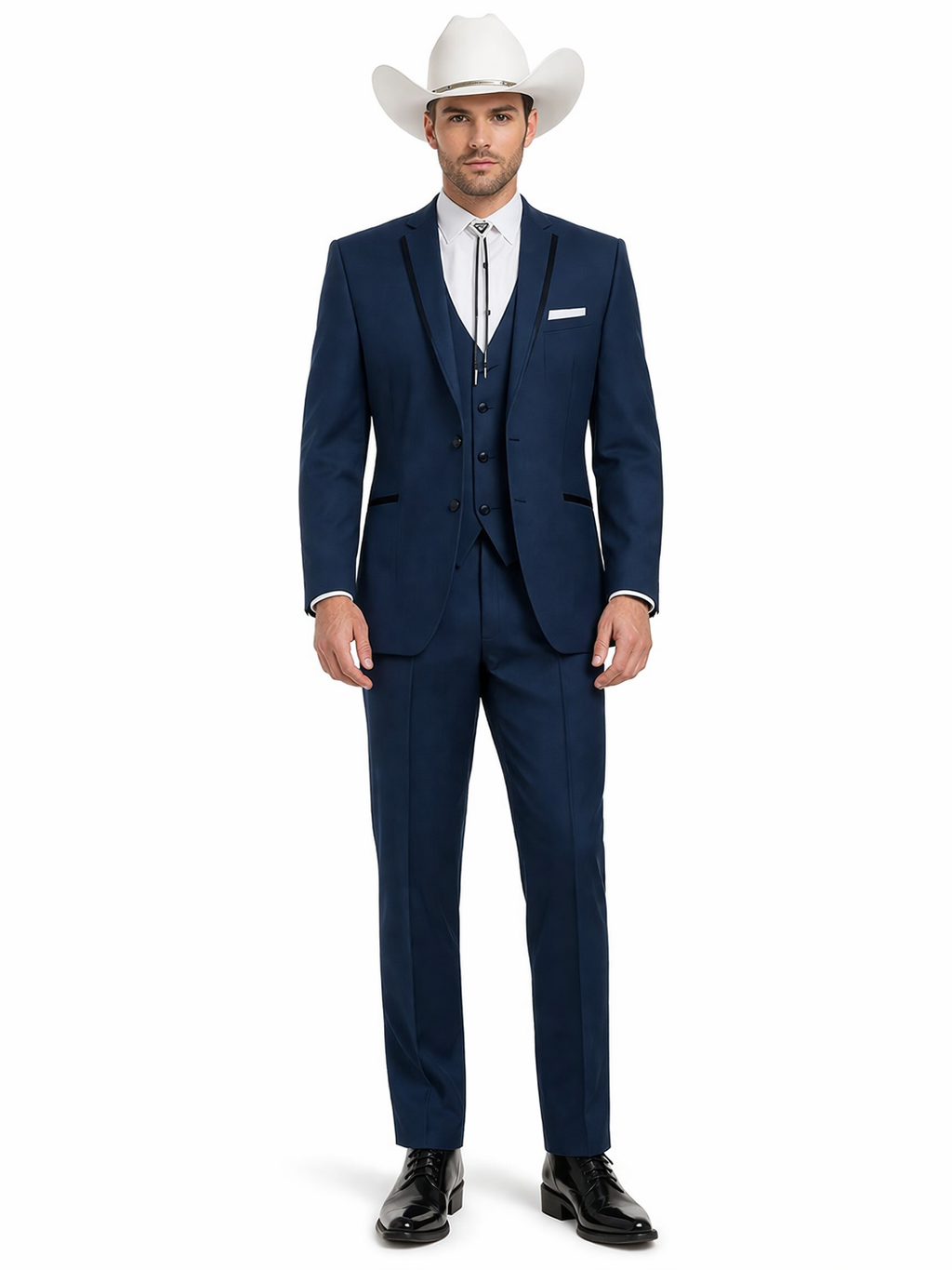 navy midi dress formal Western Suit - Trajes Para Hombres - Cowboy Formal Attire - Trajes De Novio  - Slim Fit Western Tan main image 0