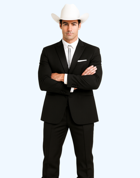 Western Suits For Wedding - Western Tuxedo - Black - Traje Para Hombre