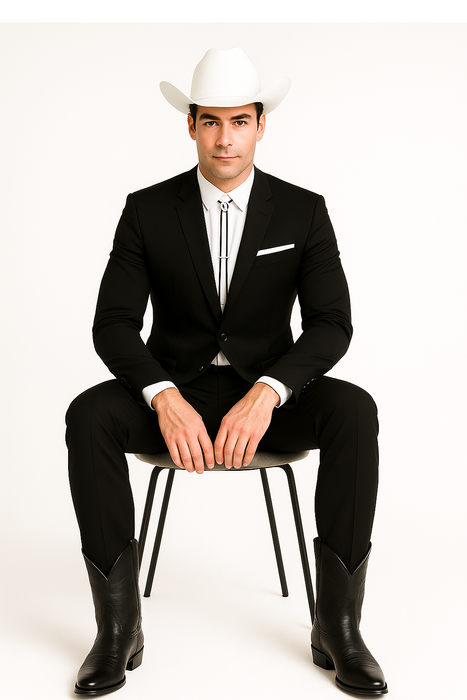 Western Suits For Wedding - Western Tuxedo - Black - Traje Para Hombre