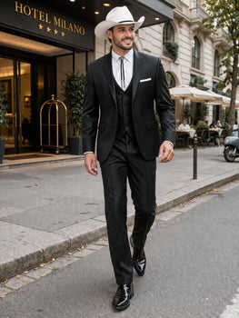 Western Suits For Wedding - Western Tuxedo - Black - Traje Para Hombre