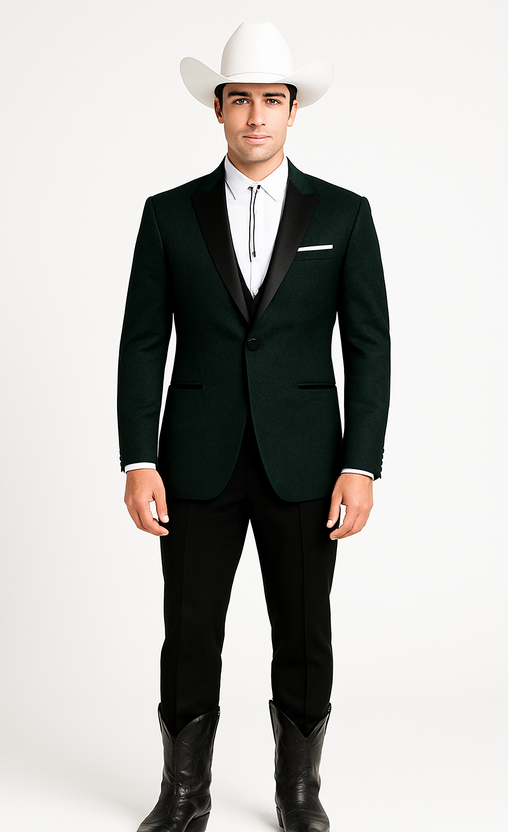 Western Suits For Wedding - Western Tuxedo - Black - Traje Para Hombre