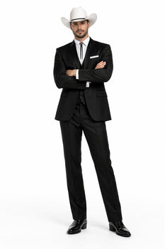 Western Suits For Wedding - Western Tuxedo - Black - Traje Para Hombre