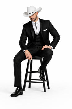 Western Suits For Wedding - Western Tuxedo - Black - Traje Para Hombre