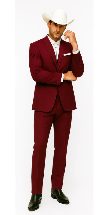 Western Suits For Wedding - Western Tuxedo - Burgundy