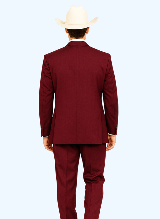 Western Suits For Wedding - Western Tuxedo - Burgundy - Traje Para Hombre