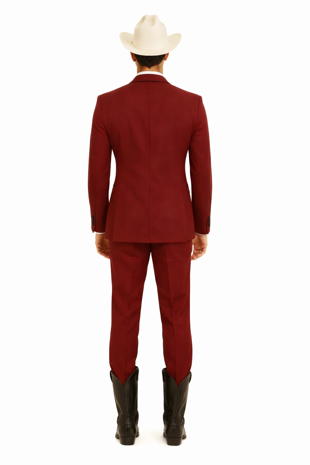 Western Suits For Wedding - Western Tuxedo - Burgundy - Traje Para Hombre
