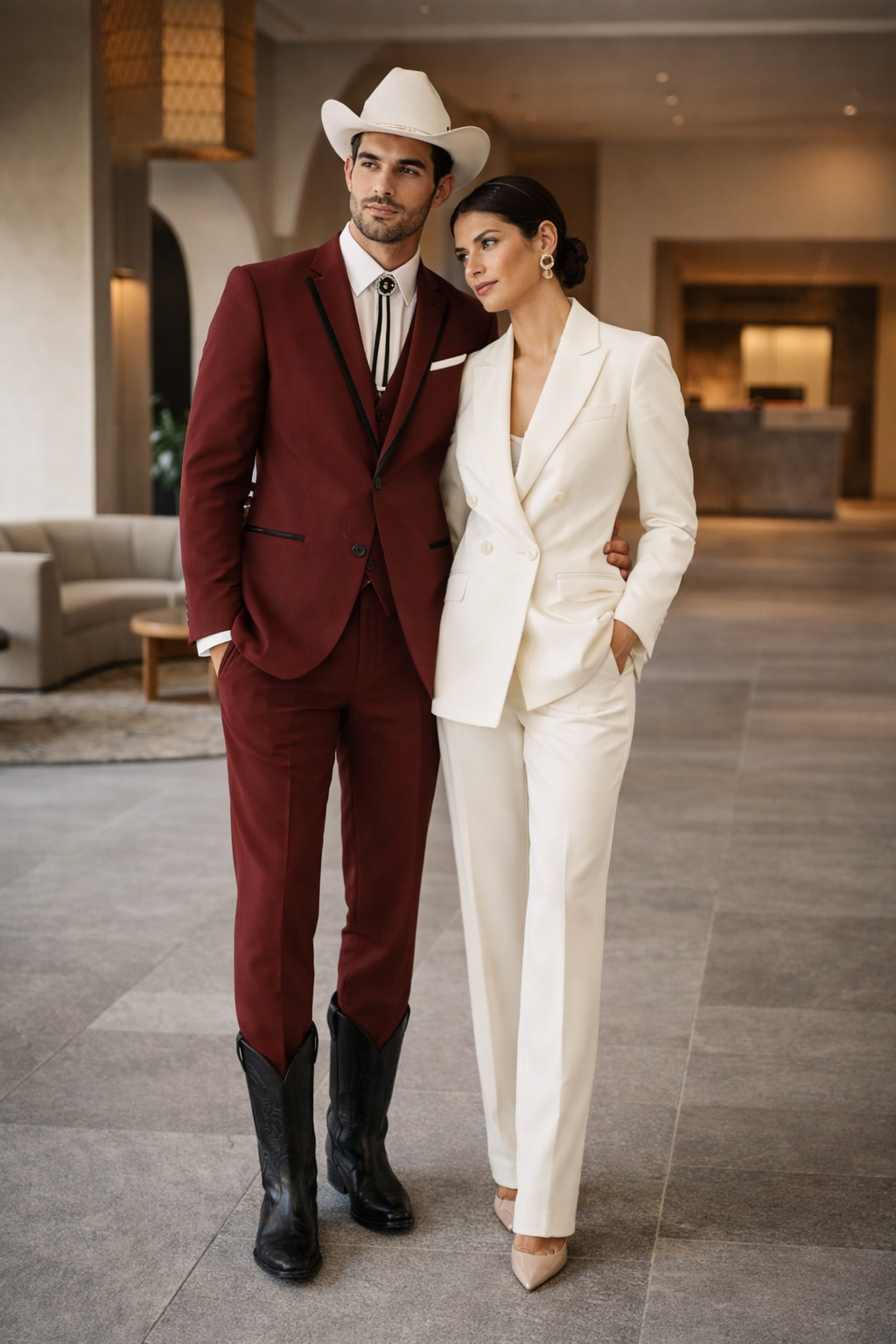 Western Suits For Wedding - Western Tuxedo - Burgundy - Traje Para Hombre