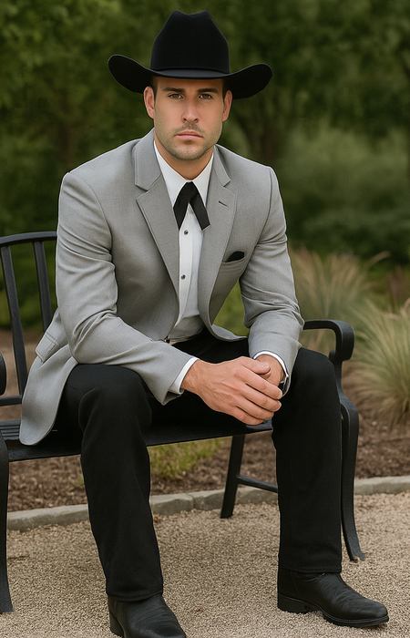 Western Suits For Wedding - Western Tuxedo - Cowboy Tuxedo Grey