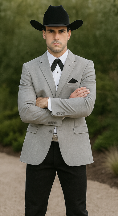 Western Suits For Wedding - Western Tuxedo - Cowboy Tuxedo Grey