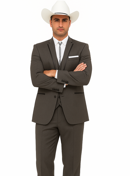 Western Suits For Wedding - Western Tuxedo - Grey - Traje Para Hombre