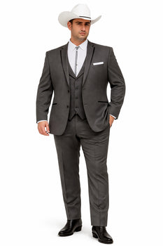 Western Suits For Wedding - Western Tuxedo - Grey - Traje Para Hombre