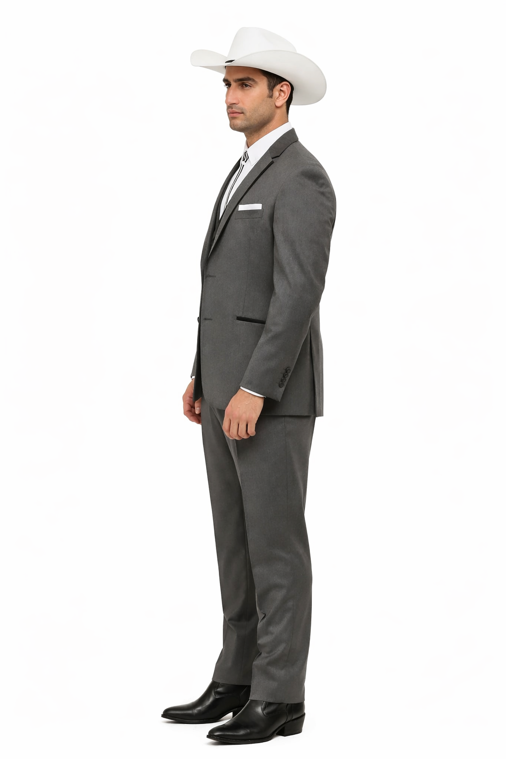 Western Suits For Wedding - Western Tuxedo - Grey - Traje Para Hombre