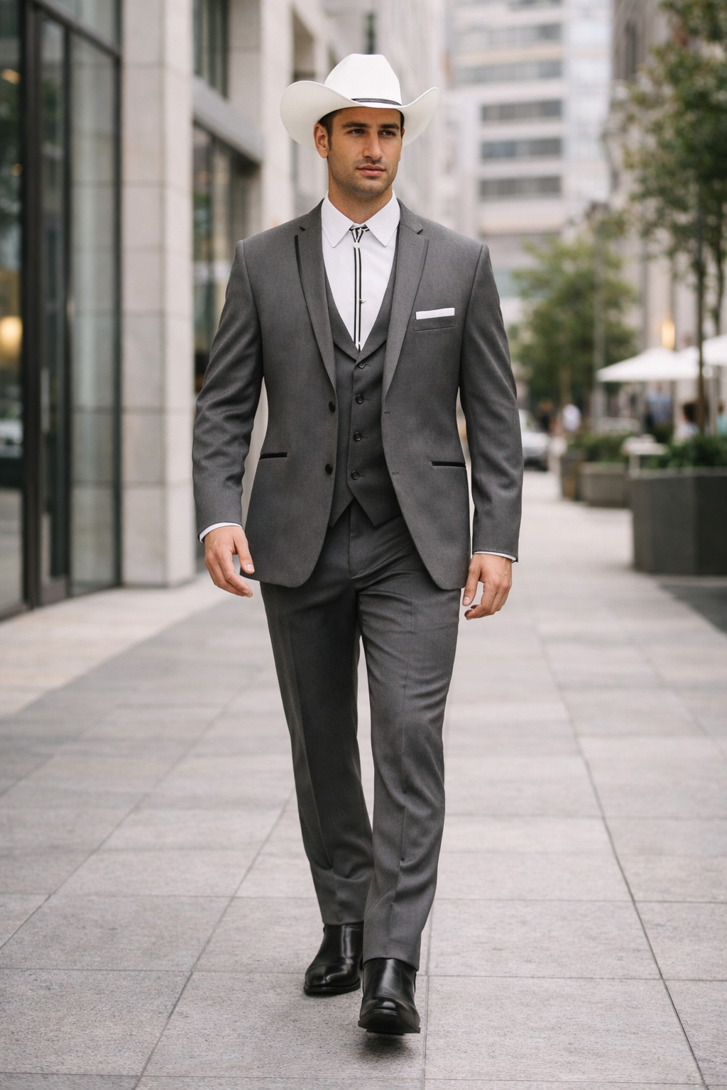 Western Suits For Wedding - Western Tuxedo - Grey - Traje Para Hombre