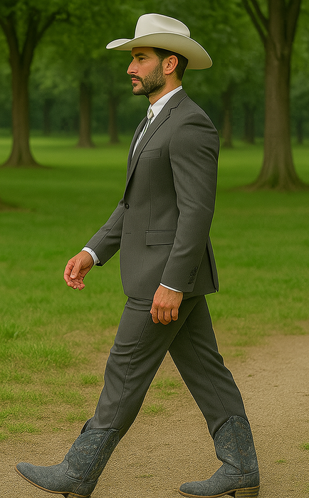 Western Suits For Wedding - Western Tuxedo - Grey