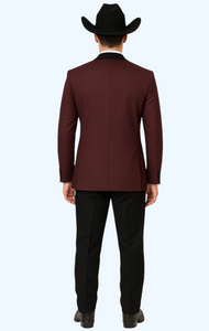 Western Suits - Trajes Para Hombres  - Cowboy Formal Attire - Trajes De Novio - Burgundy
