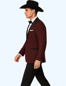 Western Suits - Trajes Para Hombres  - Cowboy Formal Attire - Trajes De Novio - Burgundy