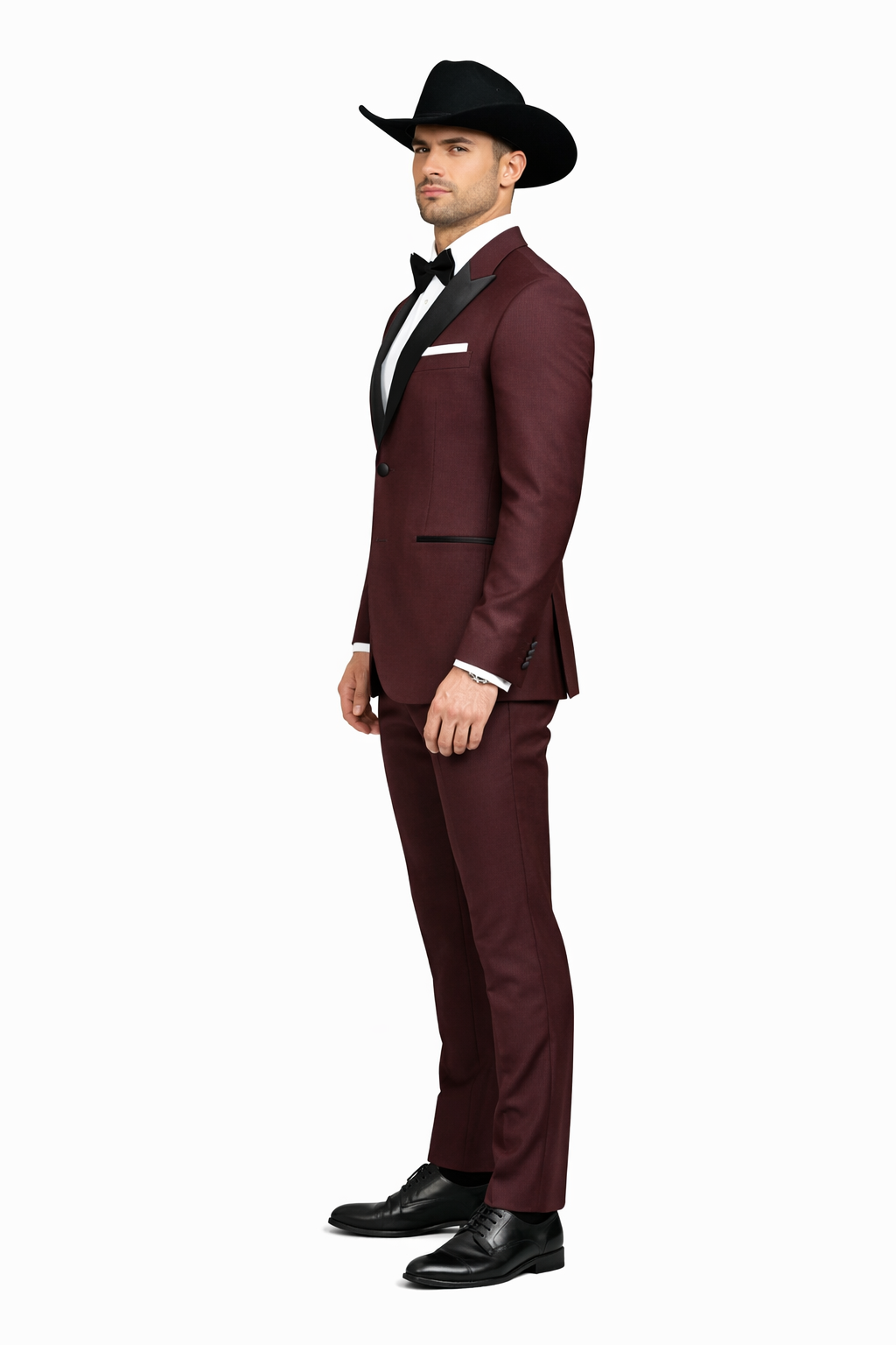 Western Suits - Trajes Para Hombres  - Cowboy Formal Attire - Trajes De Novio - Burgundy