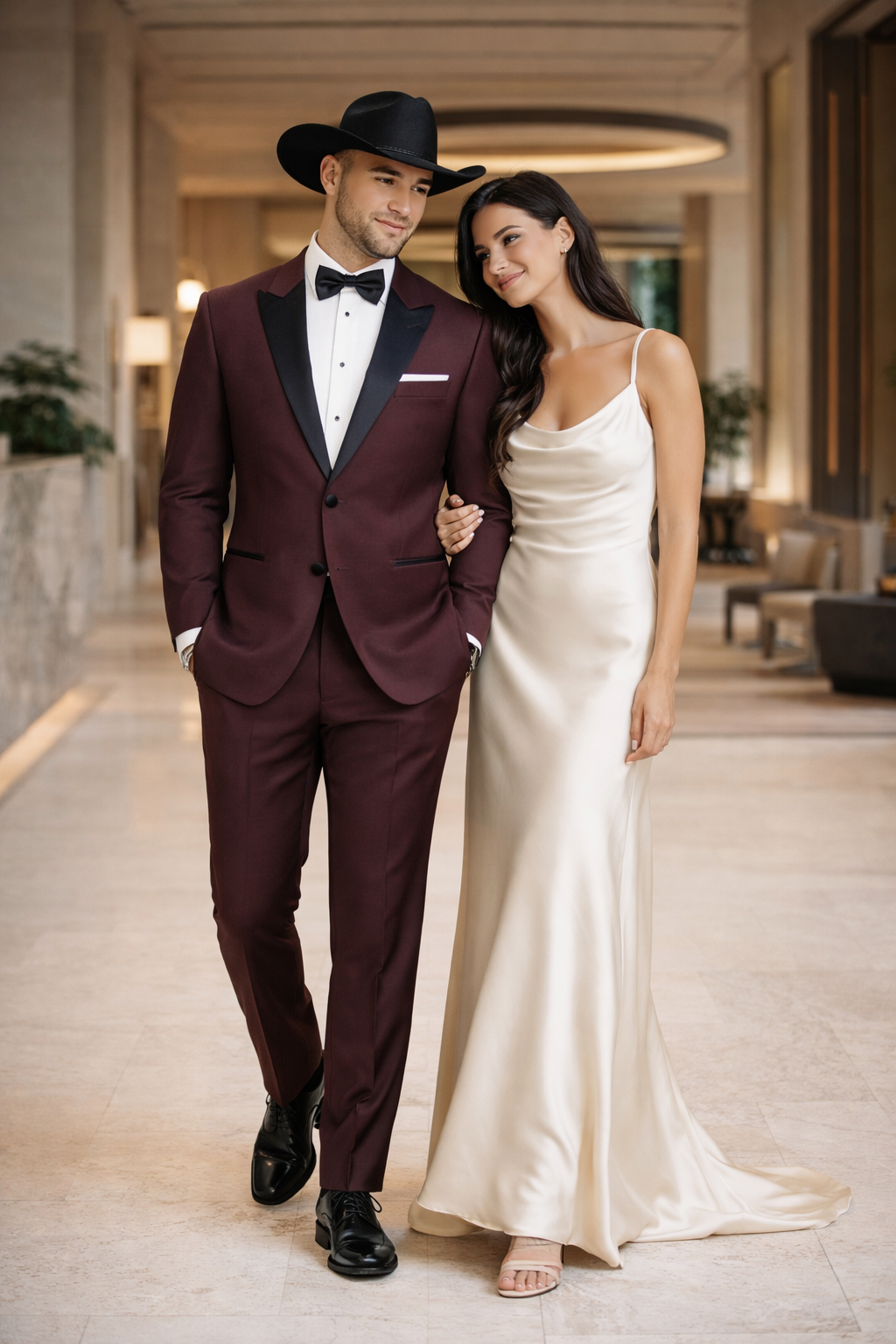 Western Suits - Trajes Para Hombres  - Cowboy Formal Attire - Trajes De Novio - Burgundy
