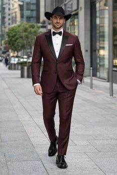 Western Suits - Trajes Para Hombres  - Cowboy Formal Attire - Trajes De Novio - Burgundy